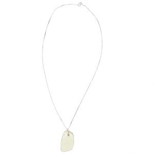 Green sea glass pendant necklace